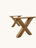 X-Design Tischgestell massiv Eiche 2er Set