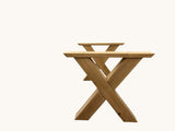 X-Design Tischgestell massiv Eiche 2er Set