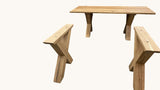 X-Design Tischgestell massiv Eiche 2er Set