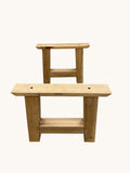 H-Design Tischgestell massiv Eiche 2er Set