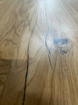 Tischplatte Eiche massiv mit Baumkante geschliffen, gefüllert und geölt