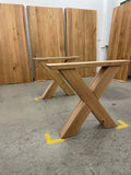 X-Design Tischgestell massiv Eiche 2er Set